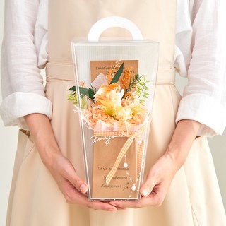 Maison de Flore 不凋謝鮮花 永生花手提花束, 羞澀橘