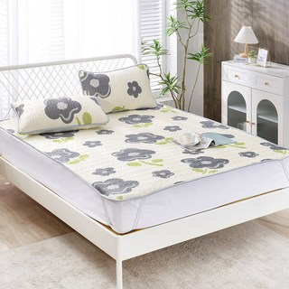 FOCA 天然乳膠冰絲涼蓆 + 枕套 2個, 幽漫花園, 1cm