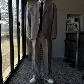 Meosidda 男士標準寬鬆版單排扣西裝上下套裝