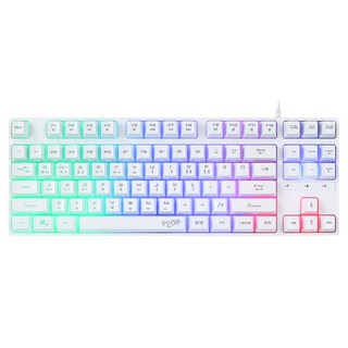 지클릭커 슈퍼히어로 저소음 RAINBOW LED 87 유선 텐키리스 게이밍 키보드, WHITE, G3 PLUS, 제조사축