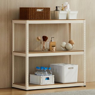 Tres Belle 組裝式3層收納展示角鋼架, 象牙白, 3層