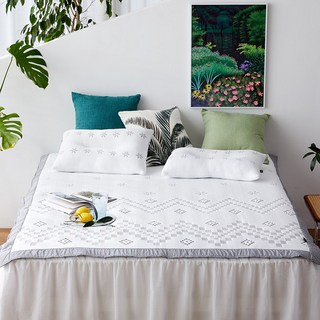 어바웃코지 칠링아이스 3중직 냉감 패드 + 일체형 경추베개 세트, Gray