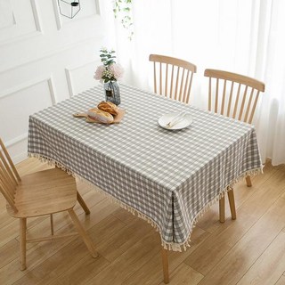 Alice Studio 格紋刺繡桌布 GH14_RD_2156, 卡其色, S(60 x 60 cm)