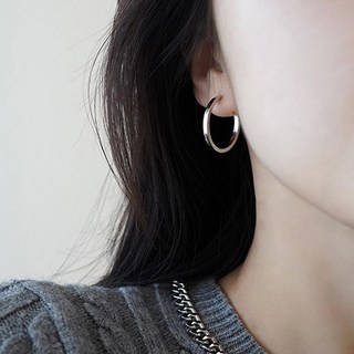 gelluna 女款簡約圓形戒指一觸式耳環