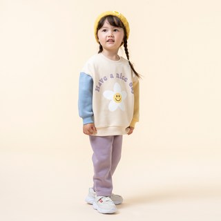 KIDSCOMO 童款笑臉花朵刷毛長袖套裝