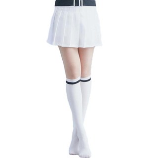 DONATI 優質雙色條紋及膝高爾夫球襪 40D 白色, 1個