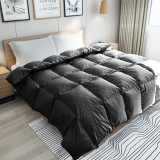 Margaery 100%天然雙人水鳥羽絨被, 黑色