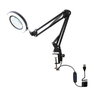 ETSHOP LED 大型立架放大鏡環形燈 黑色, 1個