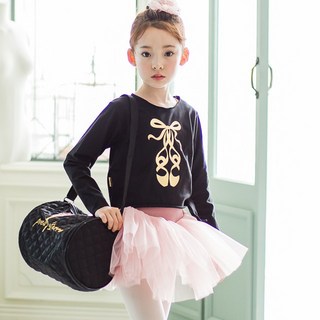 pied a 'terre 女童芭蕾舞鞋圖案芭蕾長袖T恤 5502