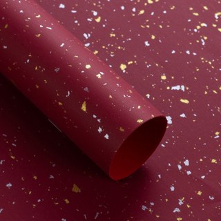 雪花星光禮物包裝紙 110 x 79 cm RK_937, 2個, 酒紅色
