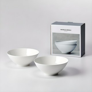 Modern House 拉麵碗, 2個, 白色