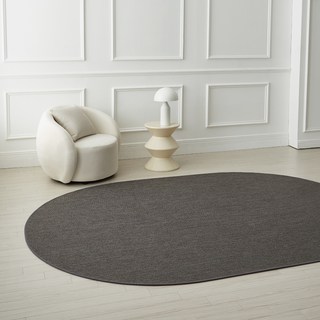 Gaongil 人字紋橢圓形仿劍麻可水洗不規則地毯