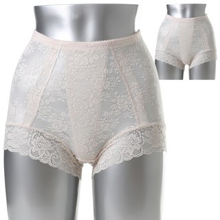 Carrylucy 蕾絲網紗強力塑身三角束腹褲 2件組