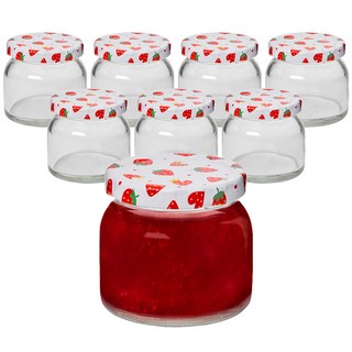 京城 圓形玻璃瓶 草莓, 160ml, 8個