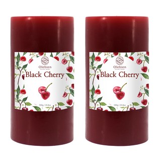 올레비엔 아로마 필라캔들, 블랙체리, 590g, 2개