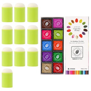 Maket Gamseong 混合裝飾印泥海綿, 綠色, 10個