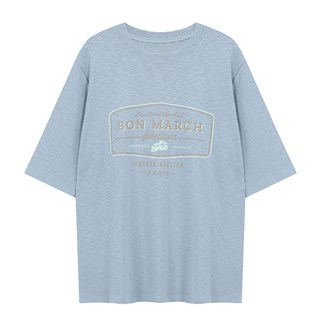 TANKUS 女款圓領巴黎短袖棉T恤