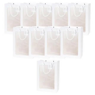 ABM 透明花束購物袋 白色 中款(20 x 15 x 30 cm) 10入, 10個