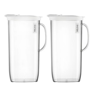 白色長方形水壺 (2L) 2入組, 白色, 2L, 2入