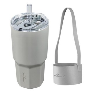 BLACK HAMMER 鈦芯涼不鏽鋼保溫保冰冰壩杯 附杯袋, 淺灰色, 940ml, 1個
