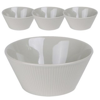 MAISON OBJET Royalvale 線條麵碗, 奶油灰色, 4個