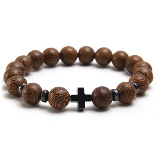 光明 天主教天然木質念珠手環