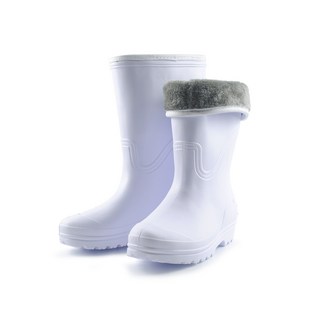 女性S-EVA防寒輕量雨靴, 240, 白色