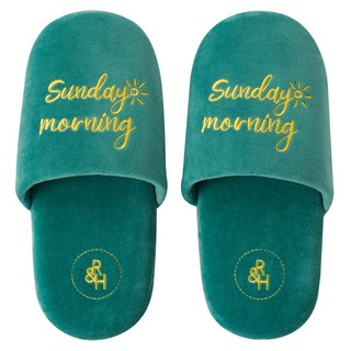 roomnhome 天鵝絨房間鞋, 綠色, 1雙