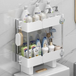 IN at Home 免鑽孔馬桶上方收納2層層架, 白色, 1個