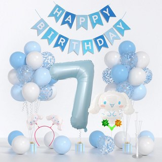 BYOORABYOO 角色生日派對氣球組, 1套, 三麗鷗 大耳狗喜拿 數字7