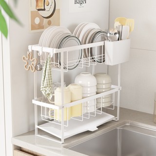 라라밤 자동 물빠짐 초슬림 식기건조대, 2단, WHITE, 1개