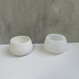 Homeflow 基本款圓形迷你花盆石膏矽膠模具, 單一顏色