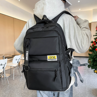 Dabeeglow 休閒學生後背包 防水旅行書包 堅固耐用日常包, 黑色