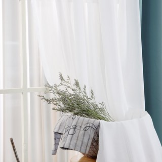 The Zari 雪紡窗簾 Set, 長型窗(135 x 233cm), Soft white
