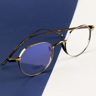 BEIMA 多邊形鈦金屬眼鏡框 反向鼻墊 IPT211 純鈦眼鏡框+拭鏡布 眼鏡盒套組 復古