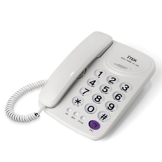 Itek 家用 辦公室 商店用 來電顯示燈 有線電話, IK-100(白色)