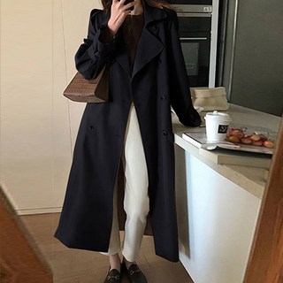 Goodif 女款奶油起司雙排釦風衣