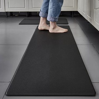 민스리빙 모던 PVC 주방 발매트, 블랙, 1개