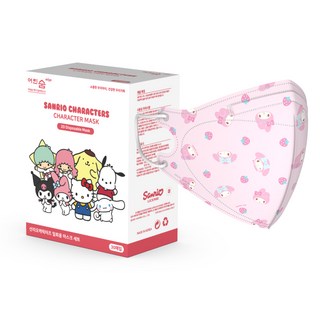 eorinsum 三麗鷗角色圖案彩色鳥嘴型立體口罩 XS, 02 美樂蒂, 30入, 1個