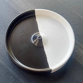 圓形簡約雙色線香座 MW0149, 黑色 + 白色