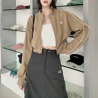 女款時尚潮流梅里海珀短版休閒運動拉鍊夾克