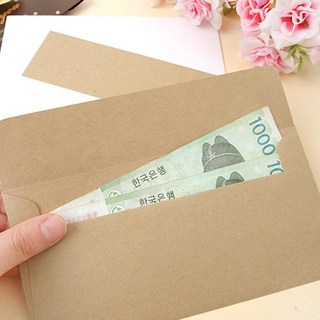 簡約橫式現金信封 小款, 牛皮色, 12枚