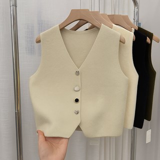 daysoy 女款感性鈕扣設計針織背心