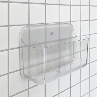 newnlook 免鑽孔浴室置物架, 透明, 1個