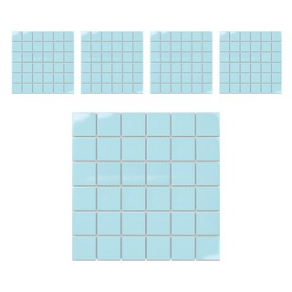 MONESPACE 瓷質馬賽克磁磚 48mm, 亮面天空藍, 5個