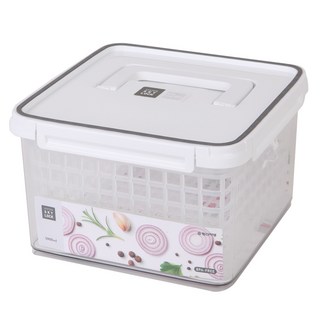 Changsin Living 昌信生活 SKYLOCK 密封保鮮盒附瀝水籃 Set, 5.9公升, 1組, 3號 23.5 x 23.5 x 15cm