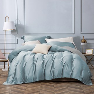 J-bedtime 床寢時光 石墨烯純色水洗棉4件組 質感藍 Queen Size 台灣製造