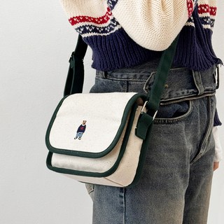 jeballot 柯林熊斜揹包, IVORY + GREEN