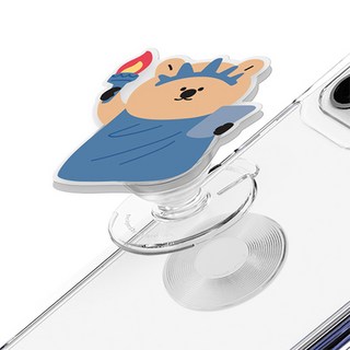 TRYCOZY 旅行矮袋鼠壓克力手機支架, 1個, 短尾矮袋鼠 紐約 旅行