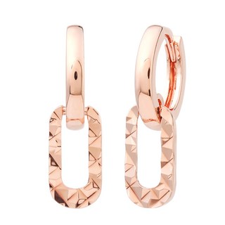 Dalli JK176 女性14K金針易扣式垂墜耳環 + 盒子 玫瑰金